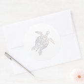 Zee Turtle beige White Animal Tribal Ronde Sticker (Envelop)