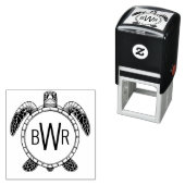 Zee Turtle Belly Uitzicht 3 Initialen Monogram #1 Zelfinktende Stempel (In situ)