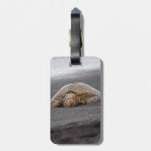 Zee Turtle - Black Sand Beach - Bagagelabel (Achterkant verticaal)