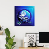 ZEE TURTLE BLAUWE ZEE TURTLE RAS POSTER (Thuiskantoor)