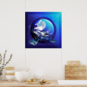 ZEE TURTLE BLAUWE ZEE TURTLE RAS POSTER (Keuken)