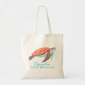 Zee Turtle Bloemenmeisje Beach Wedding Tote Bag (Voorkant)