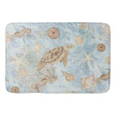 Zee Turtle Blue Ocean Zeepaardje Zeesterren Waterv Badmat (Voorkant)