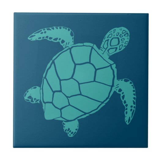 Zee Turtle Blue Tegeltje (Voorkant)