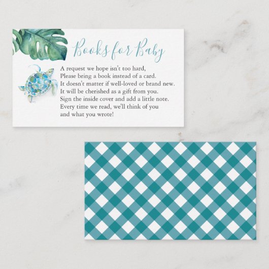 Zee Turtle Book for Baby Invitation Enclosure Card Informatiekaartje (Voorkant / Achterkant)