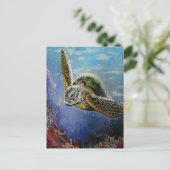 Zee Turtle Briefkaart (Staand voorkant)
