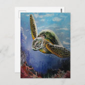 Zee Turtle Briefkaart (Voorkant / Achterkant)