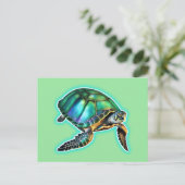 Zee Turtle Briefkaart (Staand voorkant)