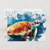 Zee Turtle Briefkaart (Voorkant / Achterkant)