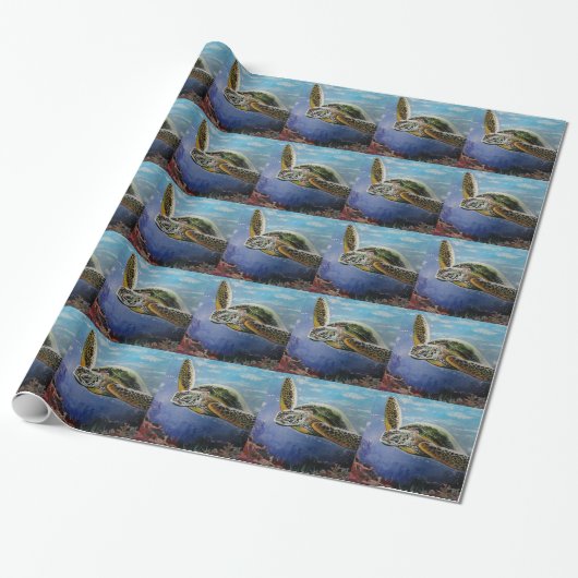 Zee Turtle Cadeaupapier (Uitgerold)