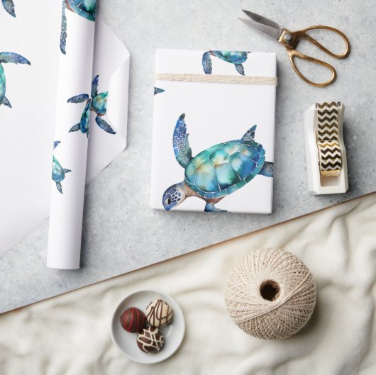 Zee Turtle Cadeaupapier (Crafts)