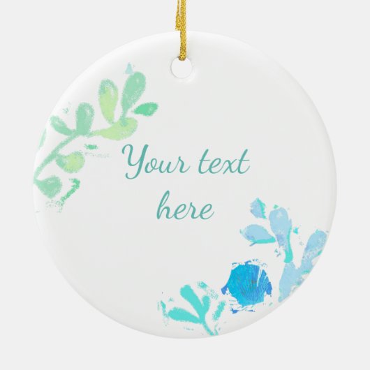 Zee Turtle Ceramic Ornament (Achterkant)