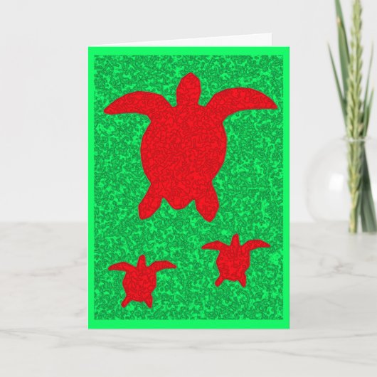 Zee Turtle Christmas Kaart (Voorkant)
