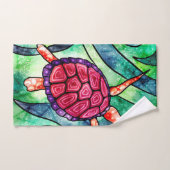 Zee Turtle Colorful Tropical Handdoek (Handdoek)