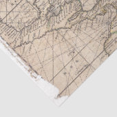 Zee Turtle Compass Map Nautical Art Tissuepapier (Detail)