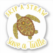 Zee Turtle Conservation Sticker (Voorkant)