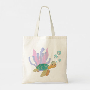 Zee Turtle & Coral Reef Canvas tas – Ocean-Inspire
