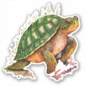 Zee Turtle Custom-Cut Vinyl Sticker (Voorkant)