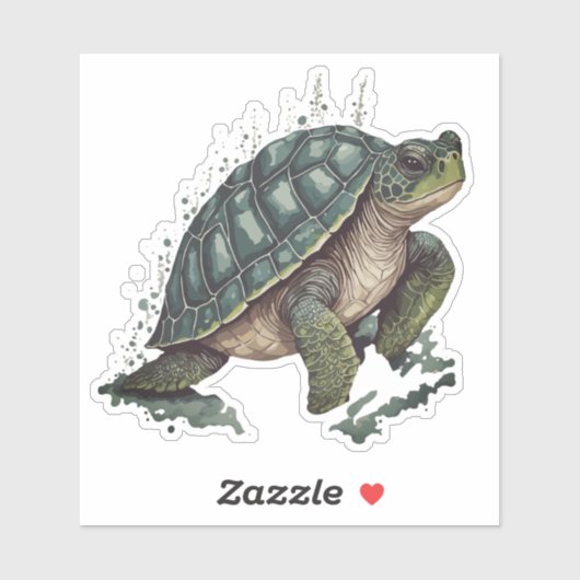 Zee Turtle Custom-Cut Vinyl Sticker (Vel)