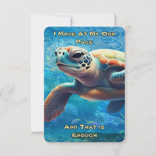 Zee Turtle Daily Affirmation Kaart Twee citaten
