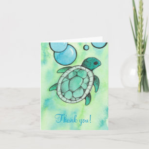 Zee Turtle Dank je wel Bedankkaart
