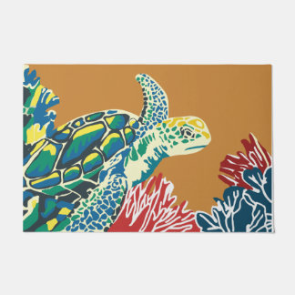 Zee Turtle Design Deurmat, Dierenvrienden cadeau Deurmat