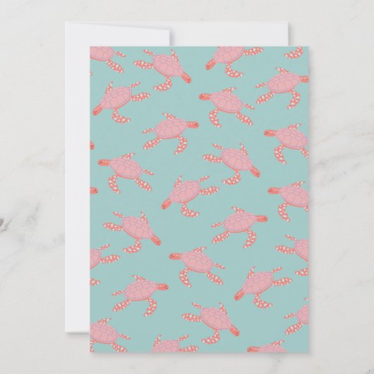 Zee Turtle Dolphin Mobile Baby shower Invitation Kaart (Achterkant)