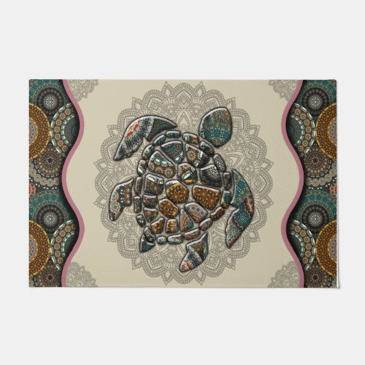 Zee Turtle Doormat, Turtle Welcome Mat (Voorkant)