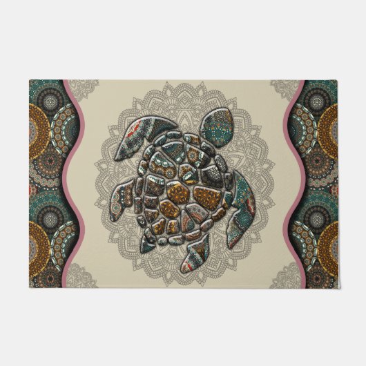 Zee Turtle Doormat, Turtle Welcome Mat (Voorkant)