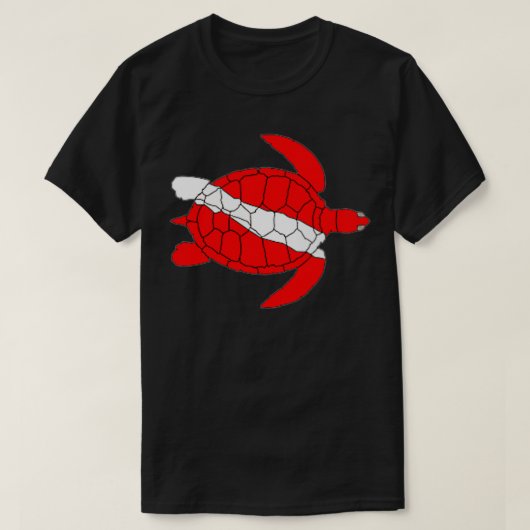 Zee Turtle Duikvlag Duikliefhebbers 2 T-shirt (Design voorkant)