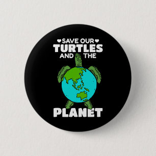 Zee Turtle Earth Day Ik red onze schildpadden en d Ronde Button 5,7 Cm