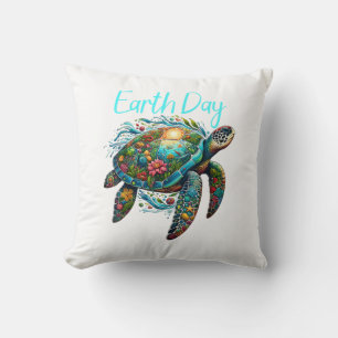 Zee Turtle Earth Day Kussen