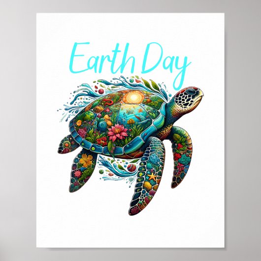 Zee Turtle Earth Day Poster (Voorkant)
