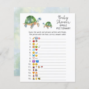 Zee Turtle - Emoji afbeelding game baby shower