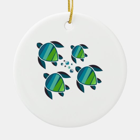 ZEE TURTLE FAMILIE KERAMISCH ORNAMENT (Voorkant)