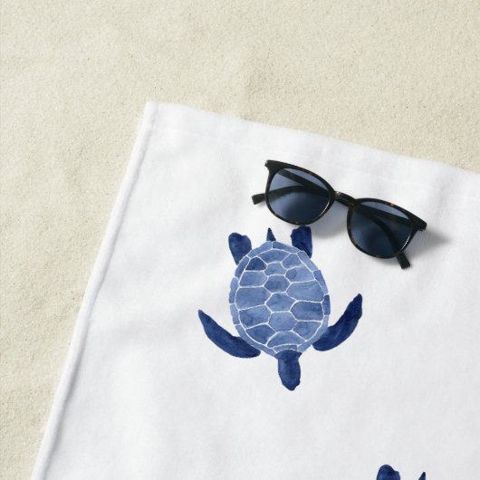 Zee Turtle Family in Indigo Strandlaken (In situ)