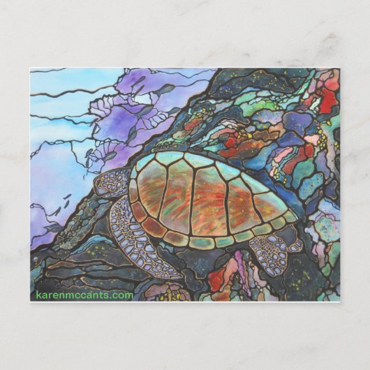 Zee Turtle Fantasy Coral Reef Briefkaart (Voorkant)