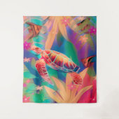 Zee Turtle Fantasy Scene Large Wandkleed (Voorkant)
