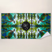 Zee Turtle Faux Glas in lood Strandlaken (Voorkant)