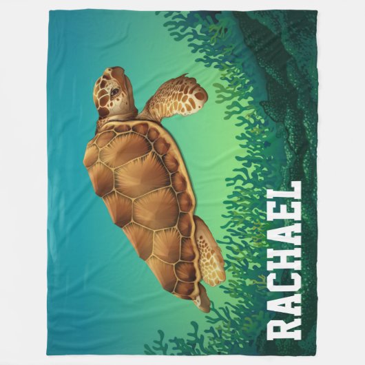 Zee Turtle Fleece Blanket (Voorkant)