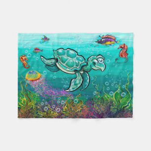 Zee Turtle Fleece Blanket Deken