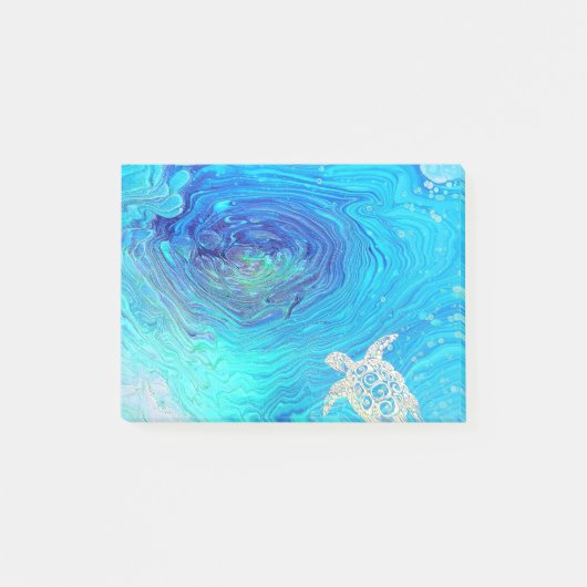 Zee Turtle flow art Post-it® Notes (Voorkant)