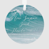 Zee Turtle Geïllustreerde aangepaste tekst Ornament (achterkant)