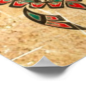 Zee Turtle, geratched and Worn Haida Spirit Poster (Hoek)