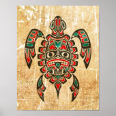 Zee Turtle, geratched and Worn Haida Spirit Poster (Voorkant)