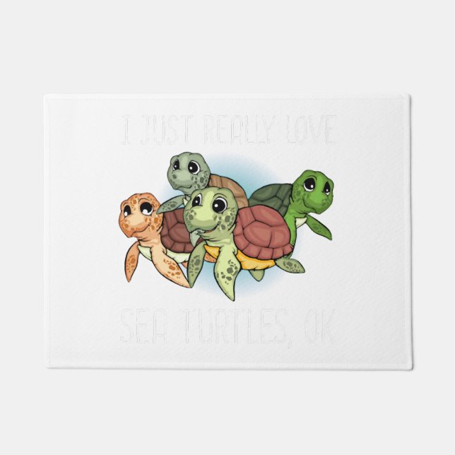Zee Turtle Gift Kinder Vrouwen Onderwater Zee Schi Deurmat (Voorkant)