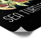 Zee Turtle Gift Kinder Vrouwen Onderwater Zee Schi Poster (Hoek)