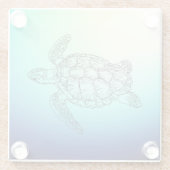 Zee Turtle Glazen Onderzetter (Achterkant)