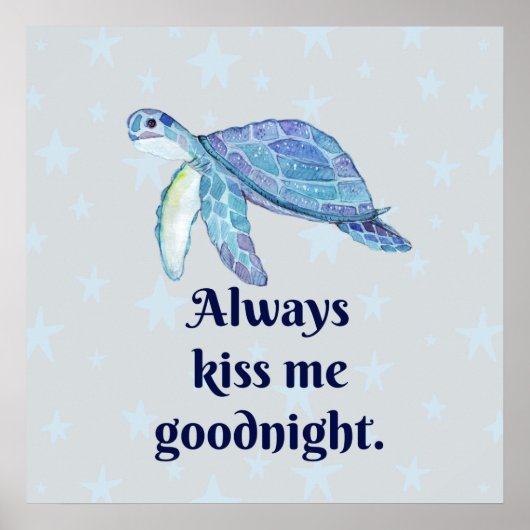 Zee Turtle Goodnight Poster (Voorkant)