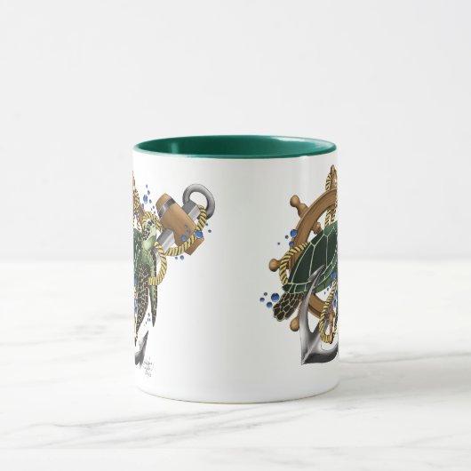 Zee Turtle Green Blue Mok (Midden)